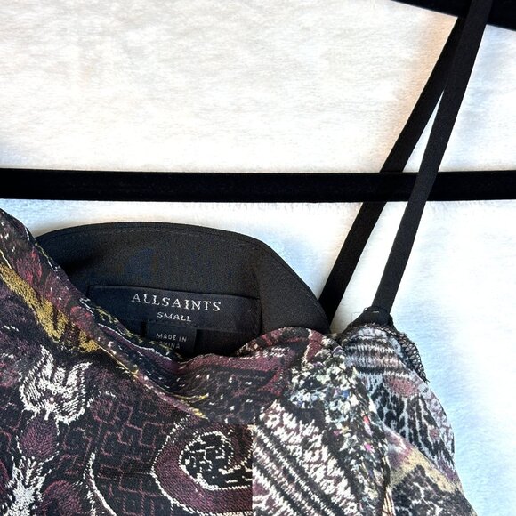 ALLSAINTS Womens Giulia Scarf Dress Sz Small Paisley Boho Handkerchief Hem - Picture 11 of 12